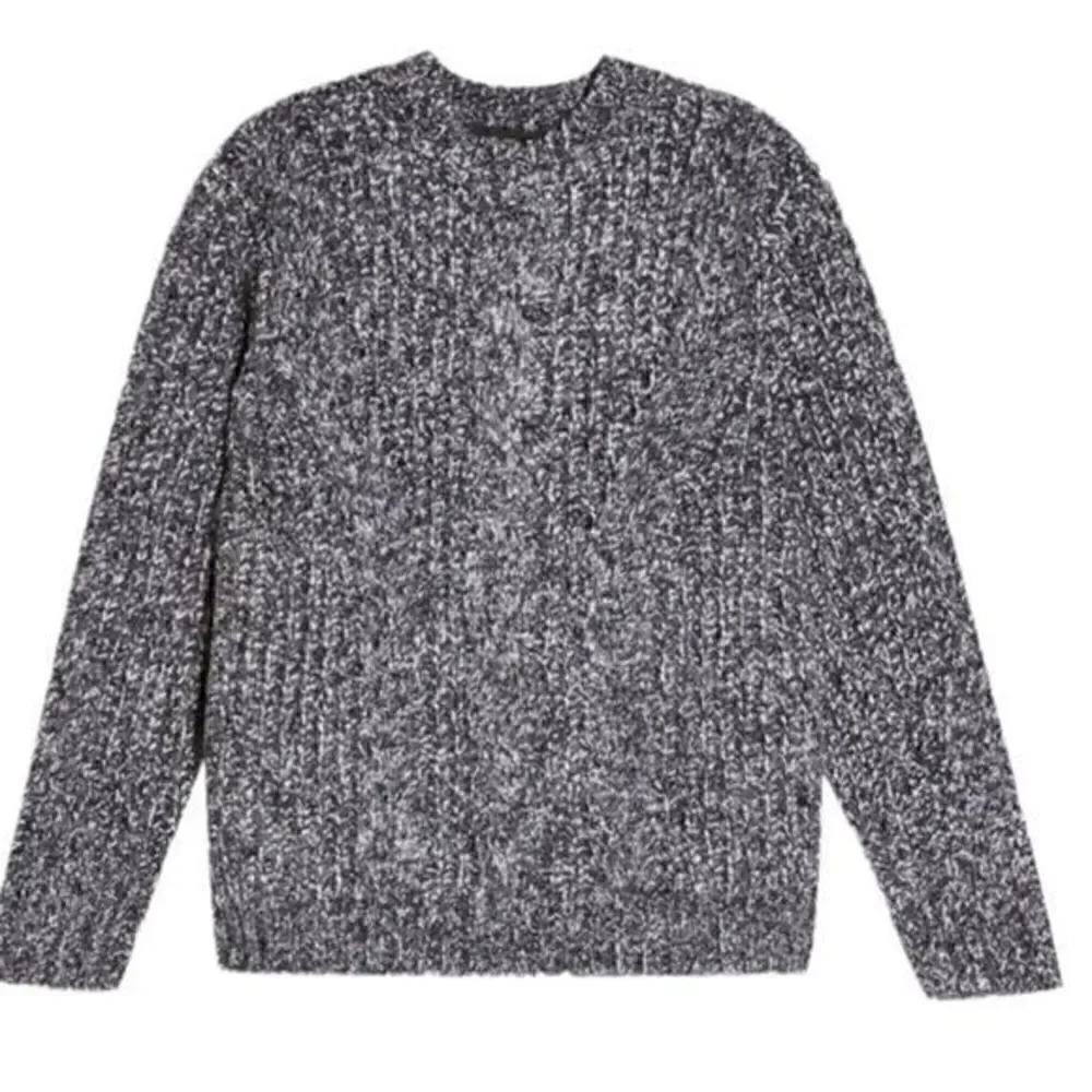 Topshop Black Multi Braided Cable Mock Neck Sweater Small